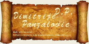 Dimitrije Panzalović vizit kartica